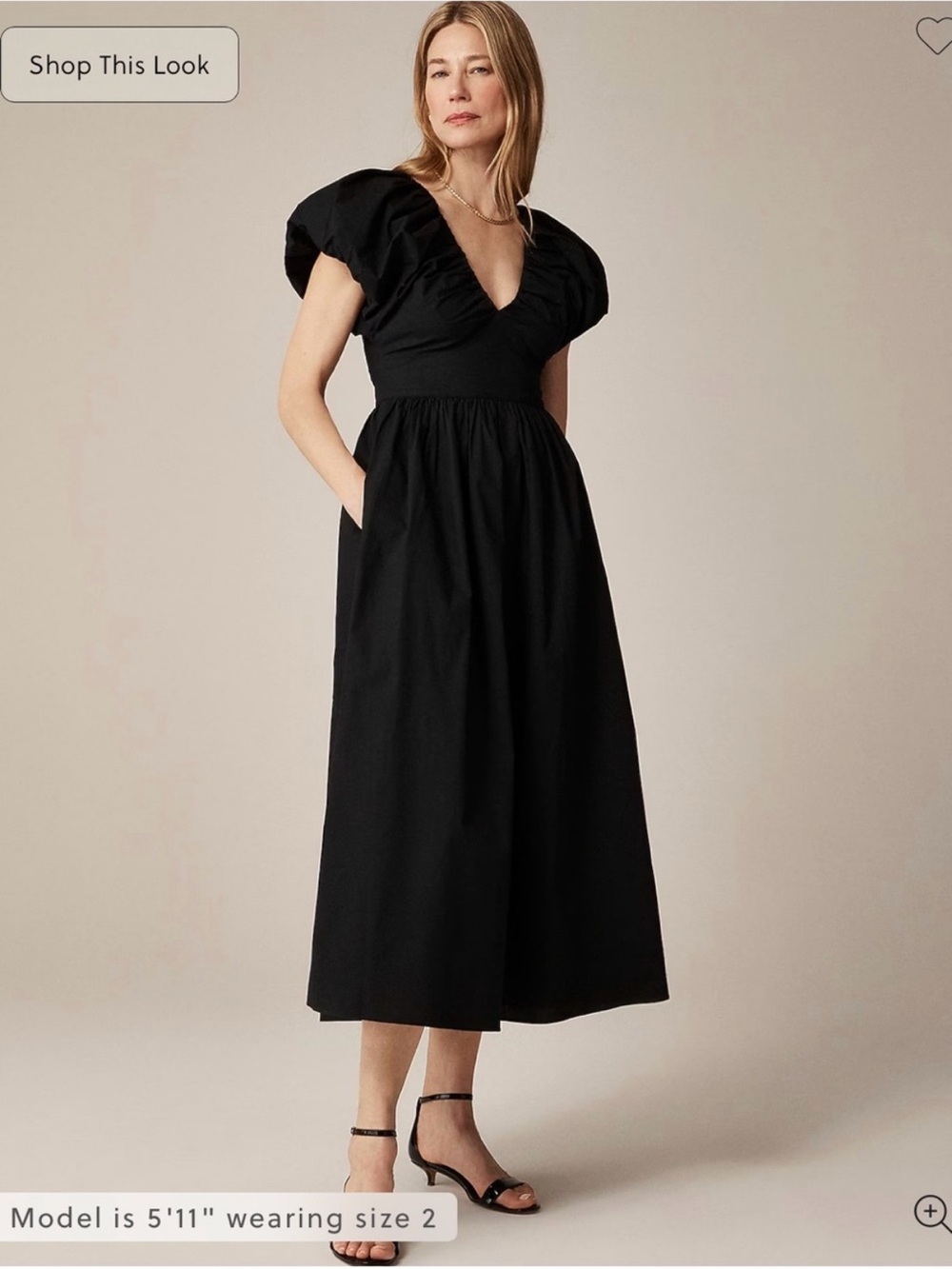 NWT J. Crew Women's Collection Cecily Dress in Cotton Poplin Black Size 4